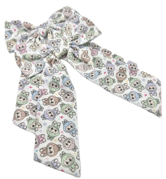 Girls Cutie Labubu Long Tailed Hair Bow