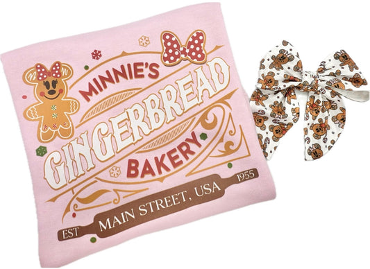 Minnie Gingerbread Cookie Pink Christmas crewneck Sweatshirt