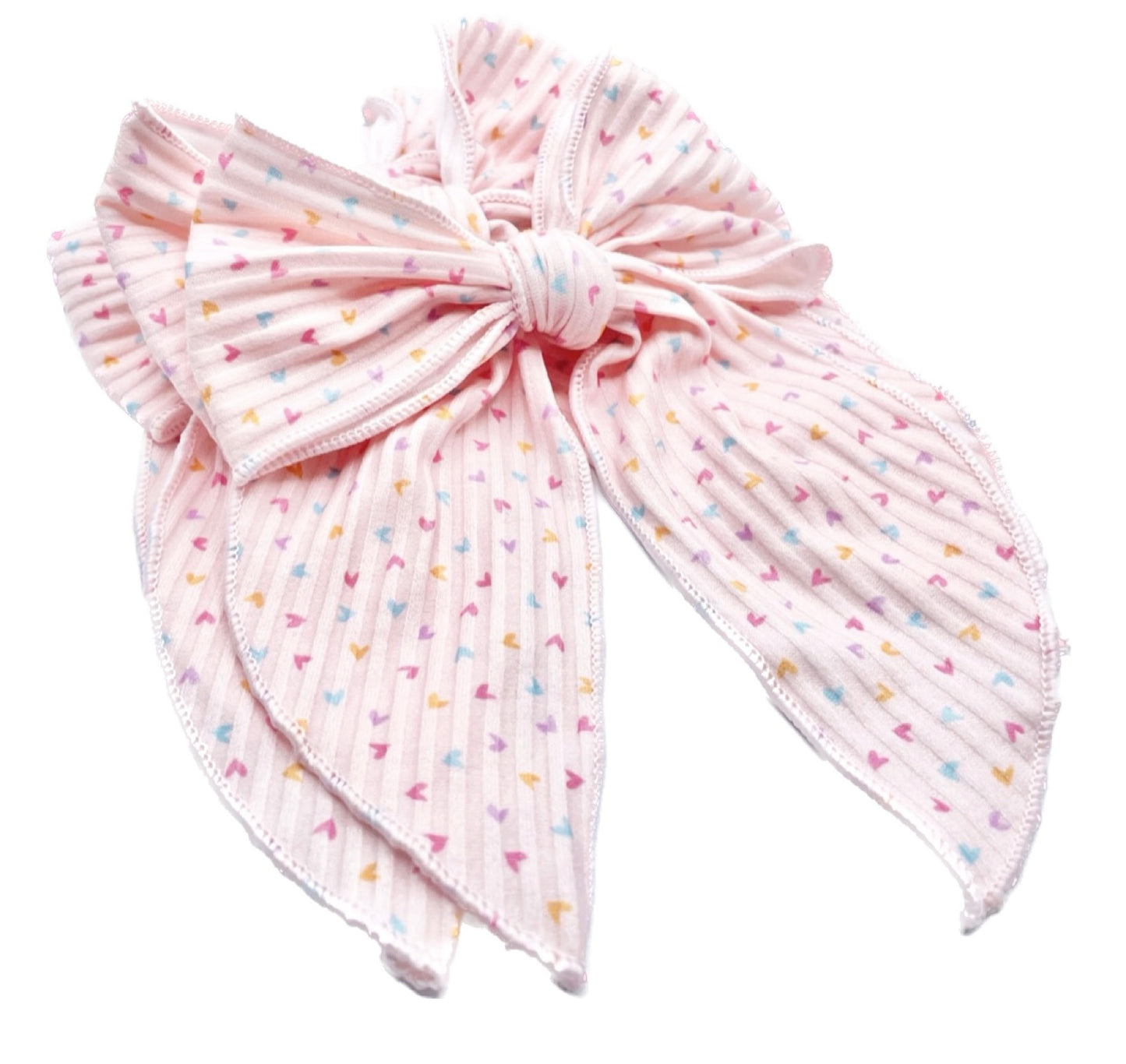 Girls Rainbow Hearts Hair Bow