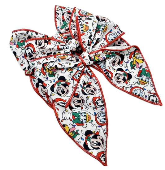 Girls Festive Mouse Lights Hair Bow