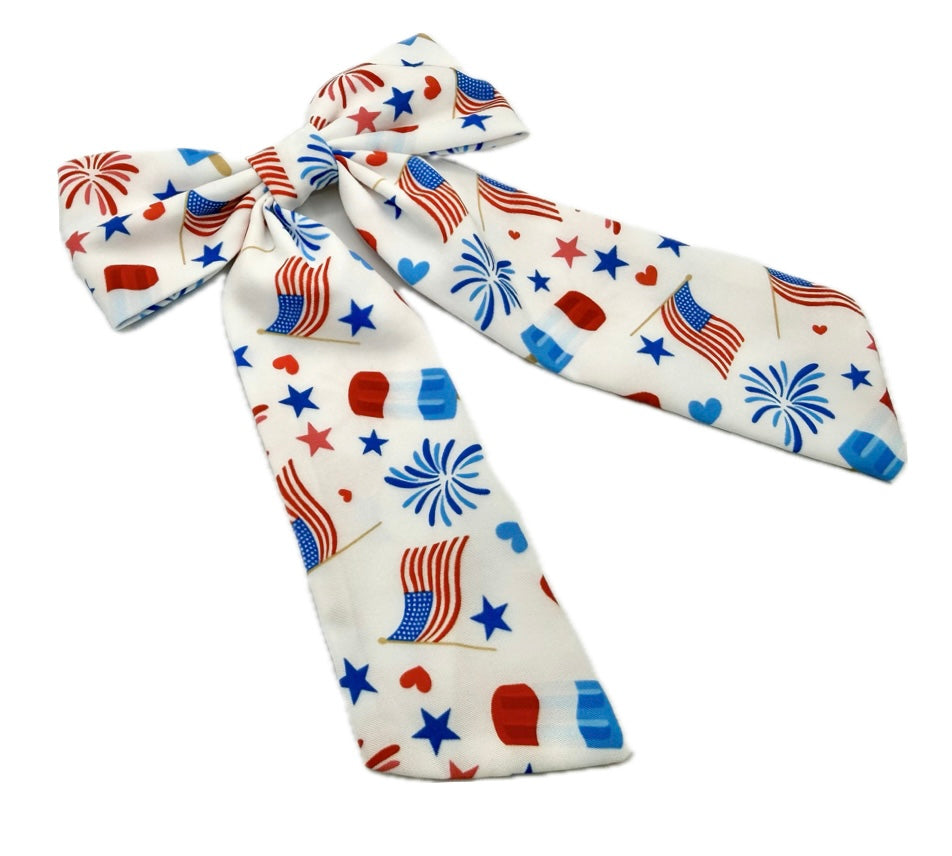 Girls USA Celebration Long Tailed Hair Bow