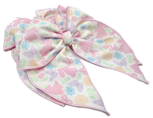 Girls Spring Easter Large Hair Bow