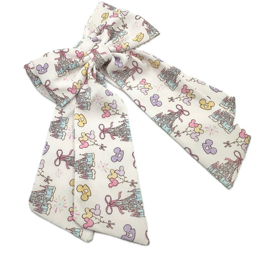 Long Tailed Happiest Place Hair Bow