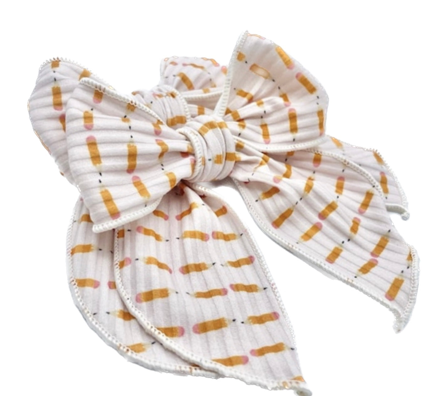 Girls Yellow pencil hair bow