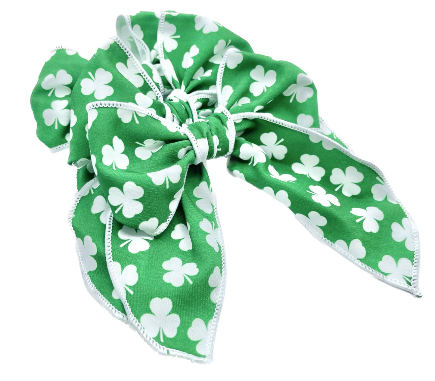 Girls Lucky Clover Hair Bow