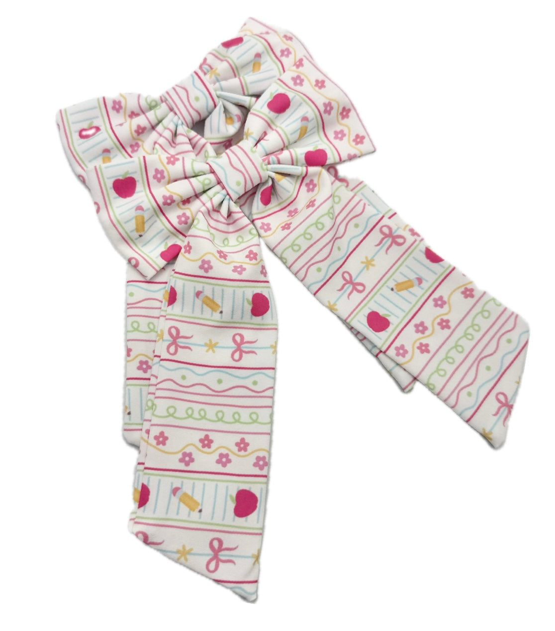 Girls Coquette Doodles Long Tailed school Hair Bow