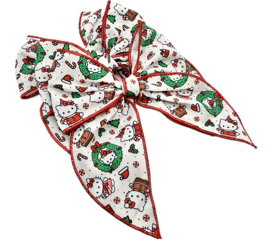 Girls Christmas Cat Hair Bow