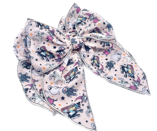 Jack & Sally Halloween Hair Bow