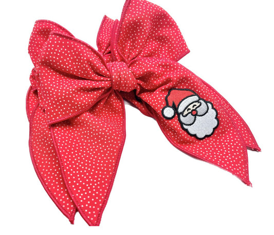 Girls Red Santa Hair Bow