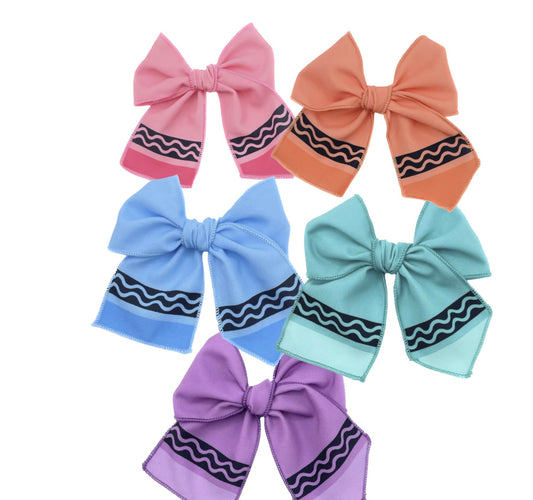 Girls Crayon hair bow
