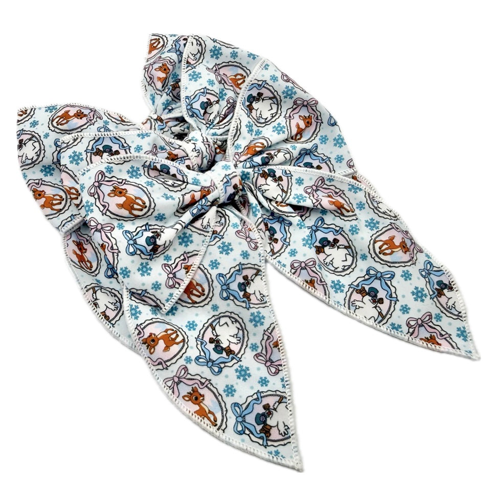 Girls Frosty & Rudolph Hair Bow