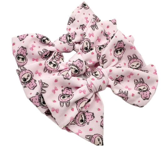 Small Pink Labubu hair bow