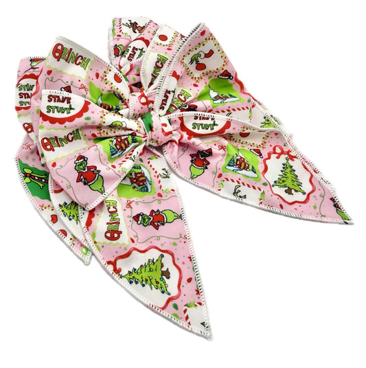 Girls Christmas Mean one Hair Bow