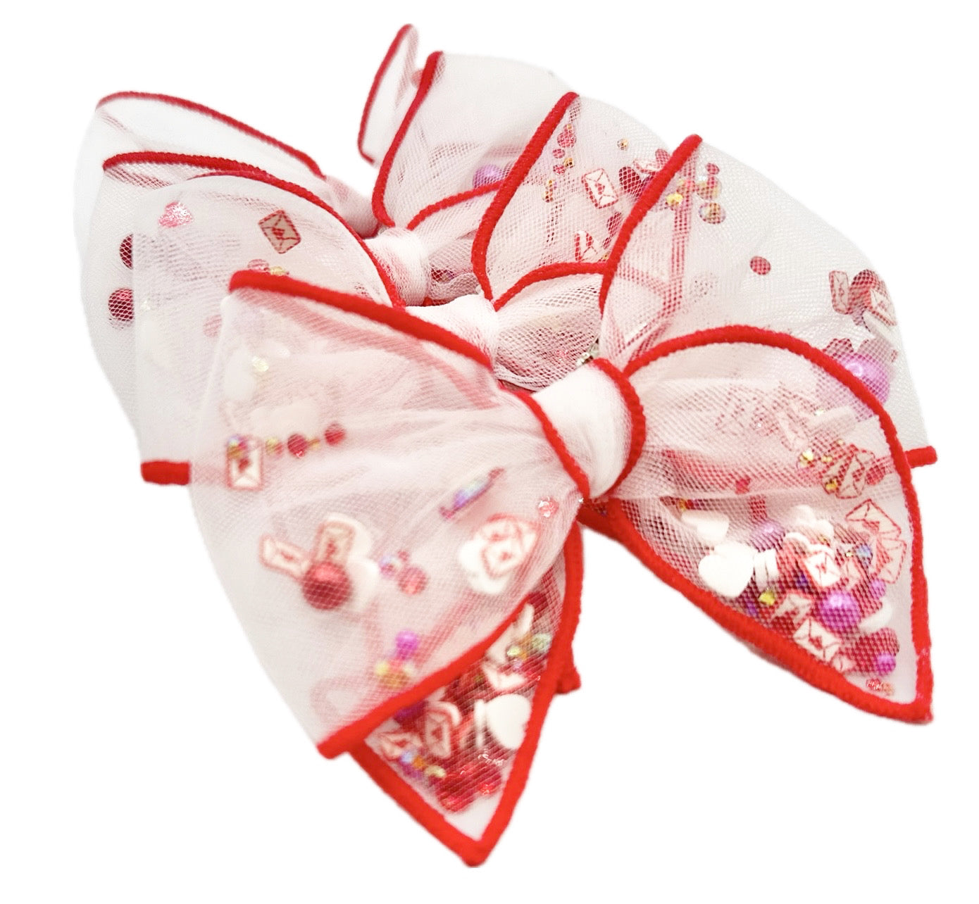 Love Notes Valentine’s Day shaker hair bow