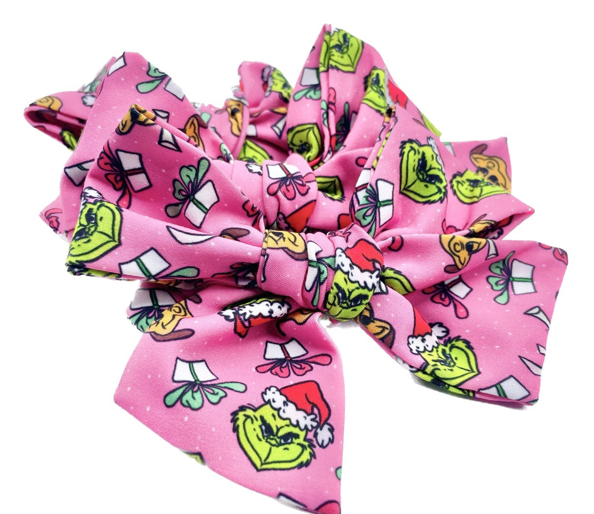 Girls Pink Mean Green Guy hair Bow Small