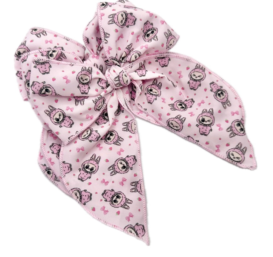 Large Pink Labubu Hair Bow