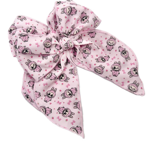 Large Pink Labubu Hair Bow