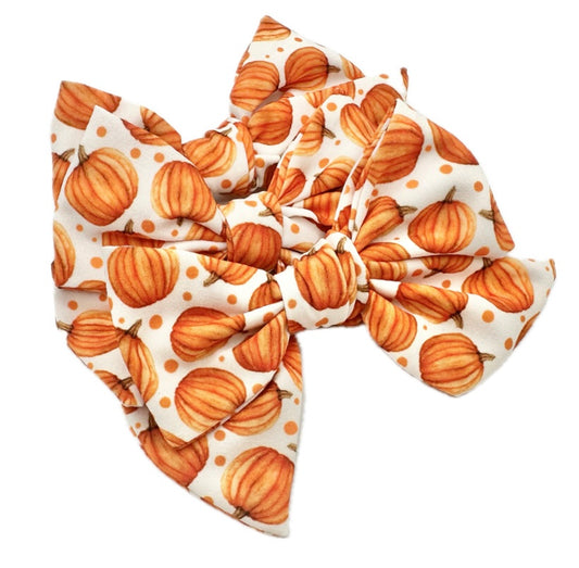 Orange pumpkins hair Bow Small