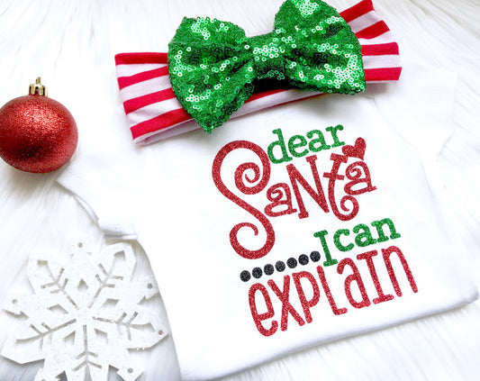 Dear Santa I Can Explain Christmas Bodysuit