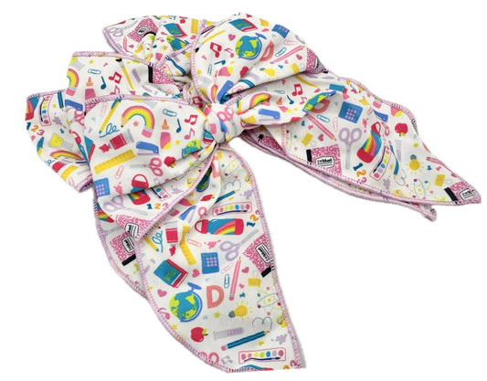 Girly school subjects hair bow