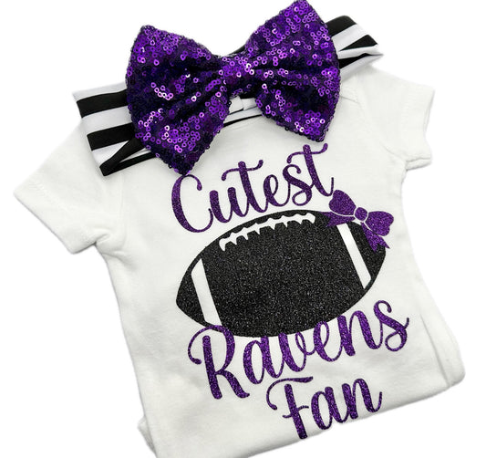 Cutest Ravens Fan Football Bodysuit