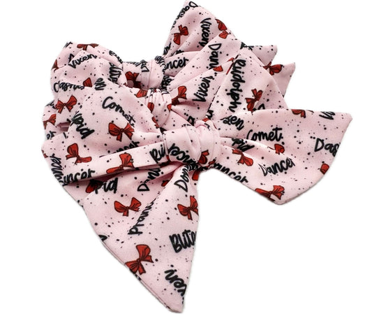 Girls Reindeer Names Hair Bow Small