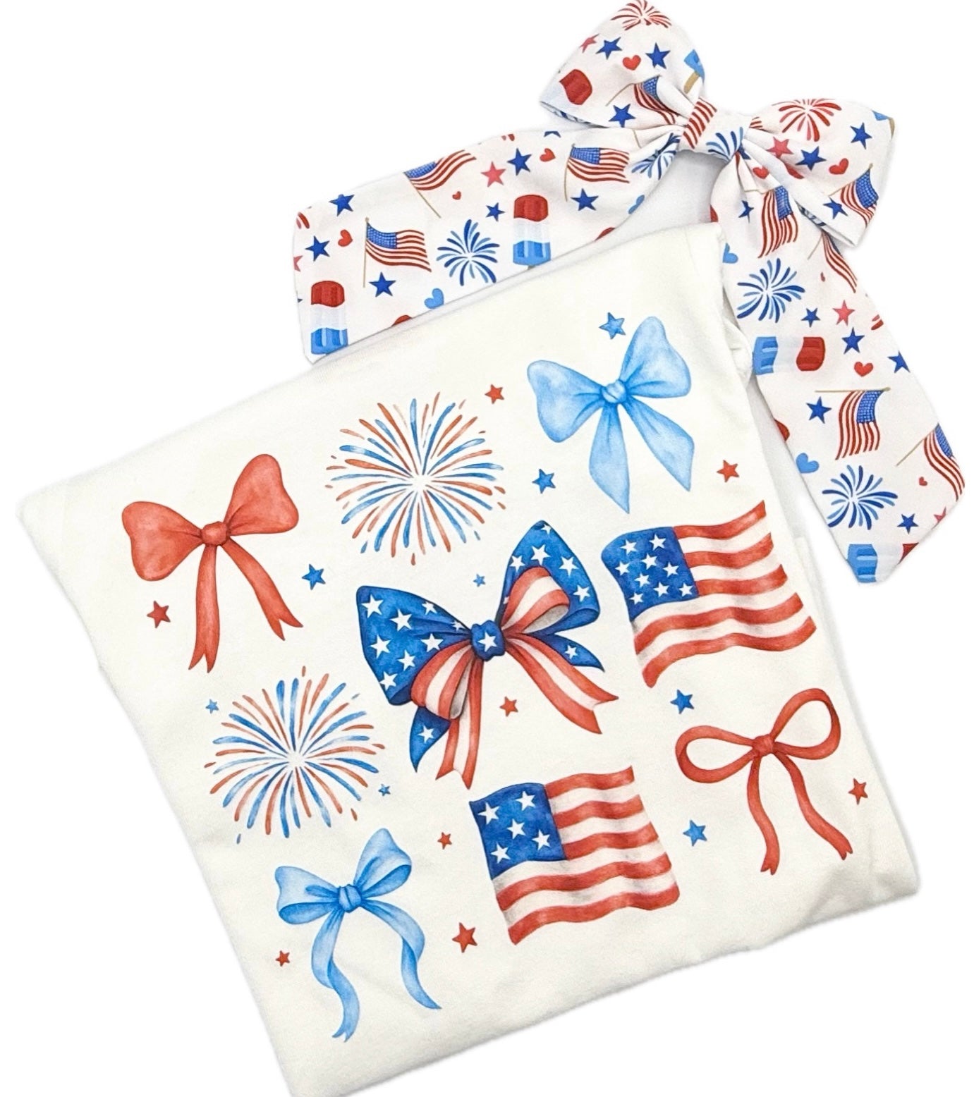Girls Coquette 4th Of July T-Shirt