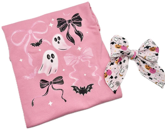 Girls Coquette Ghost & Bows T-Shirt