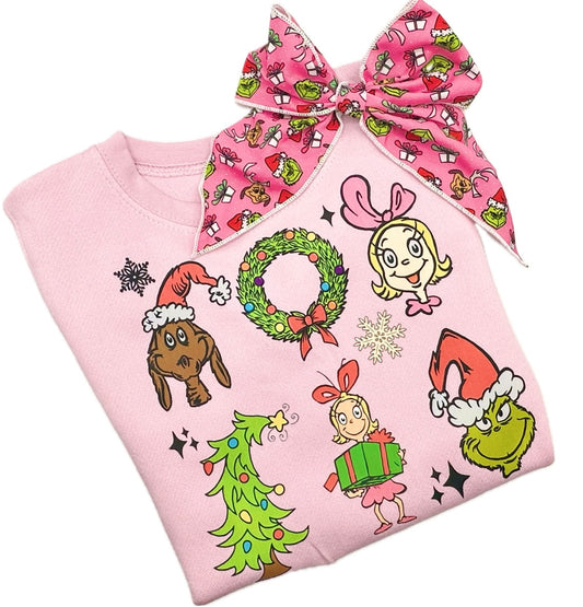 Mean One Pink Christmas crewneck Sweatshirt