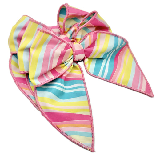 Girls Summer Stripes Hair Bow