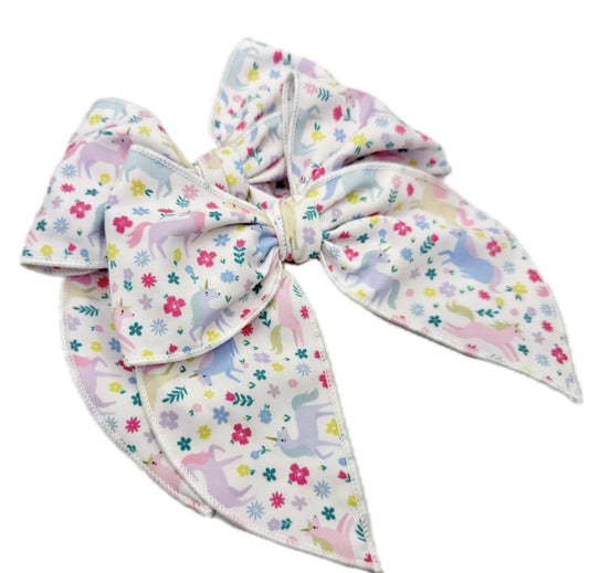 Girls Large Unicorn Hair Bow