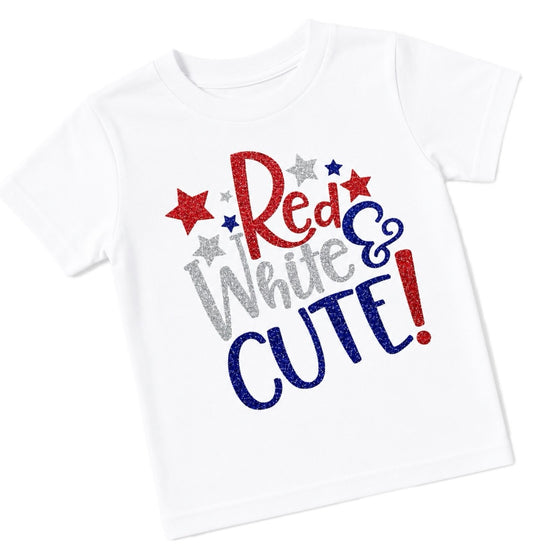 Girls Red White & Cute T-Shirt